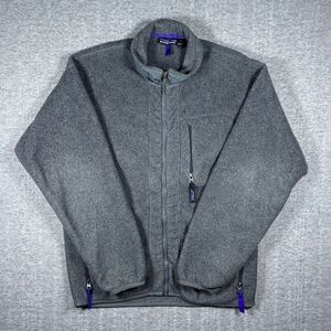 Patagonia Synchilla Fleece Jacket Mens M Full Zip 90s Gray Made In USA Vintage